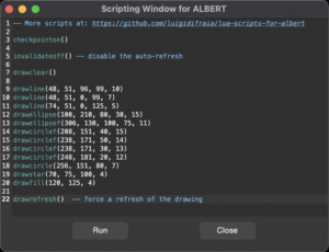 ALBERT: scripting window by Luigi Di Fraia